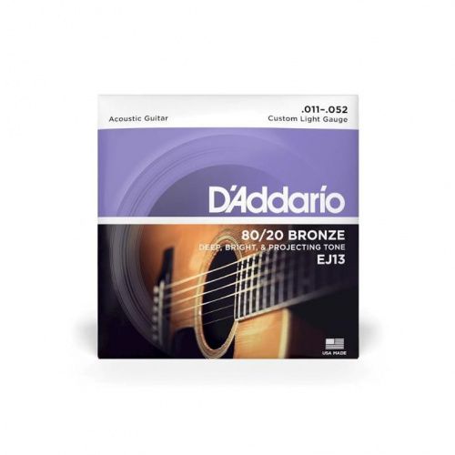Струны DADDARIO EJ13 80/20 BRONZE CUSTOM LIGHT 11-52 - JCS.UA