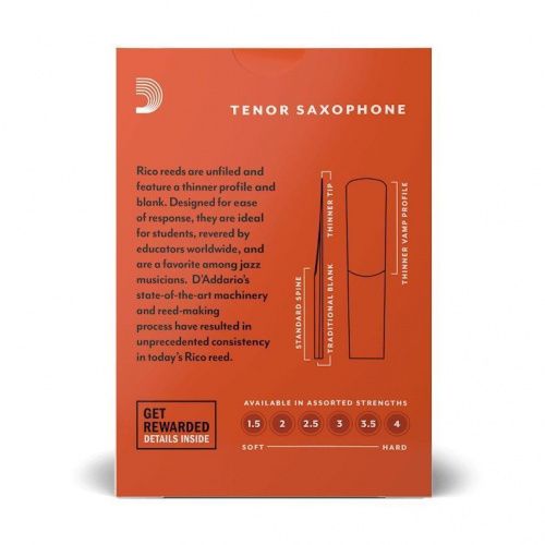 Тростина для тенор саксофона D'ADDARIO Rico - Tenor Sax #3.5 (1шт) - JCS.UA фото 2