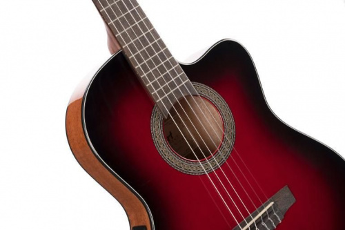 Классическая гитара CORT Jade E Nylon (Burgundy Red Burst) - JCS.UA фото 2
