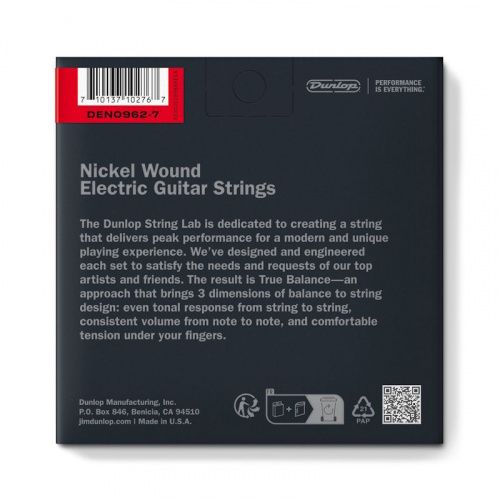 Струны DUNLOP DEN09627 NICKEL WOUND ELECTRIC GUITAR STRINGS 09-62 | 7-STRING - JCS.UA фото 2
