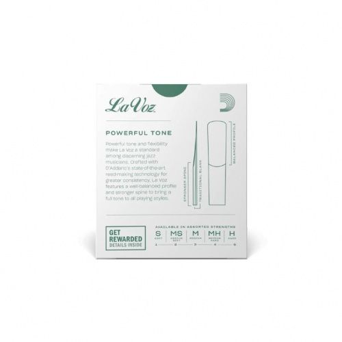 Трость для альт саксофона D'ADDARIO La Voz - Alto Sax Medium Soft (1шт) - JCS.UA фото 3
