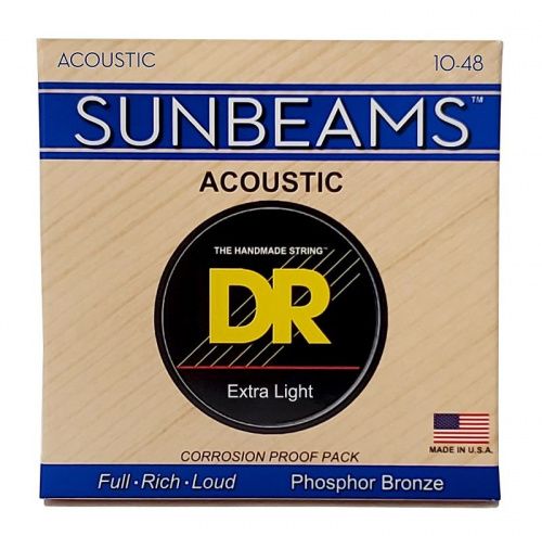 Струни DR STRINGS RCA-10 SUNBEAM ACOUSTIC PHOSPHOR BRONZE - EXTRA LIGHT (10-48) - JCS.UA
