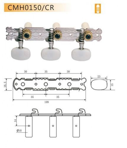 Колки для классической гитары DR PARTS CMH0150/CR - JCS.UA фото 2
