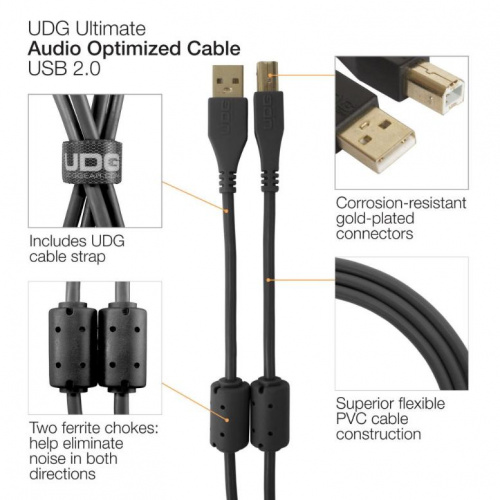 Кабель UDG Ultimate Audio Cable USB 2.0 A-B Black Angled 1m - JCS.UA фото 4
