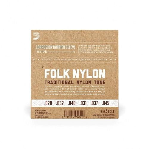 Струни DADDARIO EJ33 FOLK NYLON 80/20 Bronze Ball End Clear Treble - JCS.UA фото 3