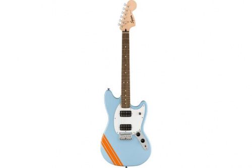 Электрогитара SQUIER by FENDER BULLET MUSTANG FSR HH DAPHNE BLUE w/COMPETITION STRIPES - JCS.UA