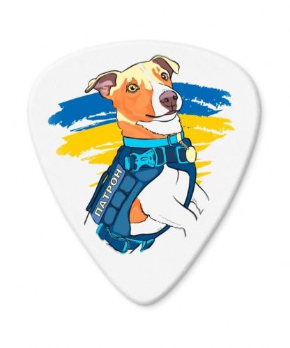 Медіатор DUNLOP 424C1.00 WHT UKR Dog TORTEX WEDGE CUSTOM PATRON - JCS.UA