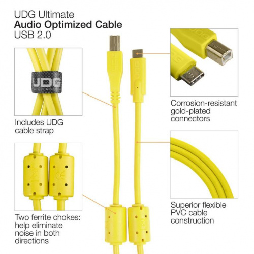 Кабель UDG Ultimate Audio Cable USB 2.0 C-B Yellow Straight 1,5m - JCS.UA фото 4