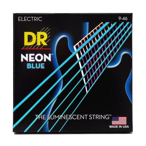 Струни DR STRINGS NBE-9/46 NEON BLUE ELECTRIC - LIGHT HEAVY (9-46) - JCS.UA