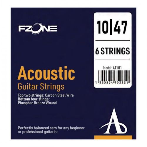 Струны для акустической гитары FZONE AT101 ACOUSTIC PHOSPHOR BRONZE (10-47) - JCS.UA