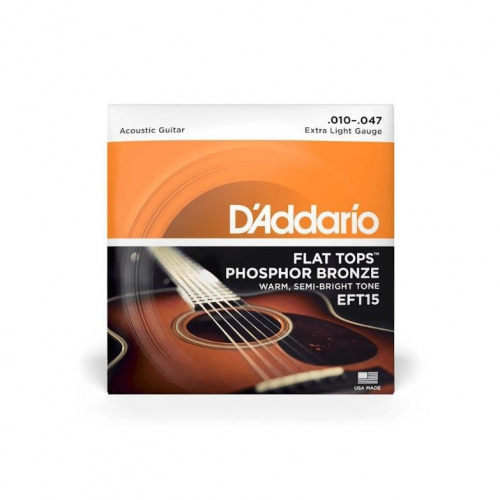 Струны для акустической гитары DADDARIO EFT15 FLAT TOPS PHOSPHOR BRONZE EXTRA LIGHT (10-47) - JCS.UA
