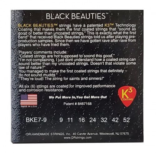 Cтруны DR STRINGS BKE7-9 BLACK BEAUTIES ELECTRIC - LIGHT 7-STRING (9-52) - JCS.UA фото 3
