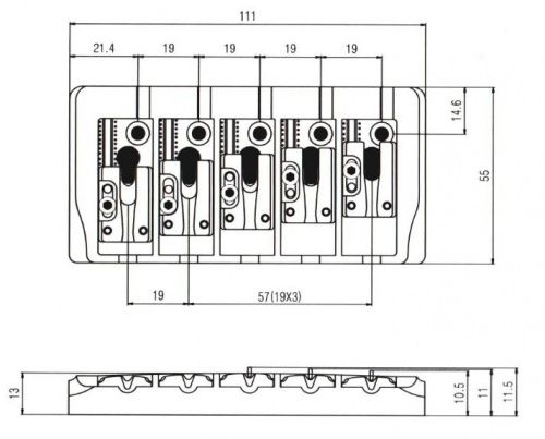 Бридж для 5-струнной бас-гитары PAXPHIL BB405 (Gold) - JCS.UA фото 2