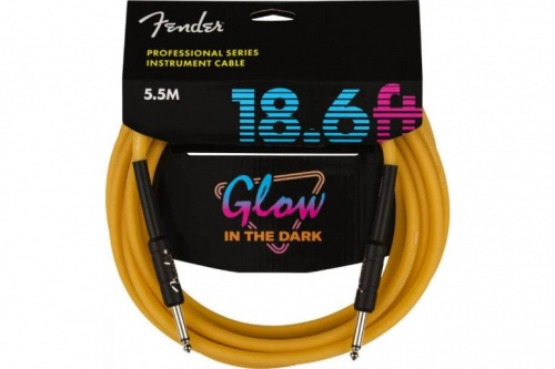 Кабель инструментальный FENDER CABLE PROFESSIONAL SERIES 18.6' GLOW IN DARK ORANGE - JCS.UA