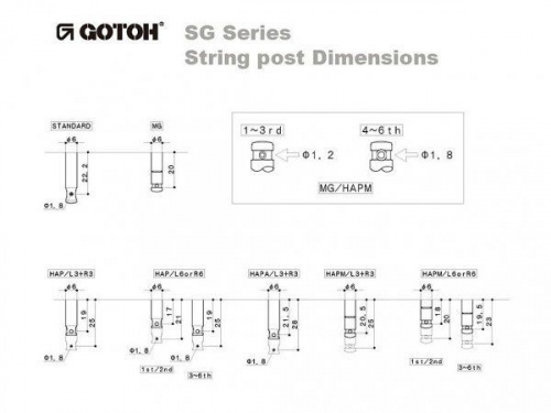 Колки для электрогитары GOTOH SG381-07 L HAPM C - JCS.UA фото 3