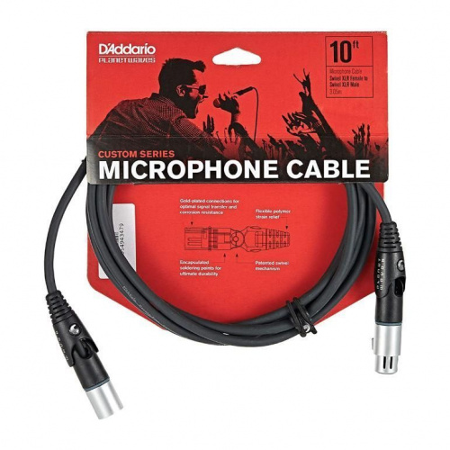 Микрофонный кабель DADDARIO PW-MS-10 Custom Series Swivel Microphone Cable (3m) - JCS.UA фото 5