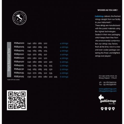 Струни для бас-гітари Gallistrings RSB45105 4 STRINGS MEDIUM - JCS.UA фото 3