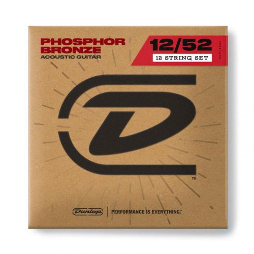 Струны DUNLOP DAP1252J PHOSPHOR BRONZE ACOUSTIC GUITAR STRINGS 12-STRING SET (12-52) - JCS.UA