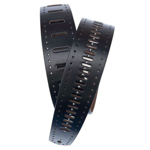 Гитарный ремень PLANET WAVES PW25PRF06 Vented Leather Guitar Strap, Black Studs - JCS.UA