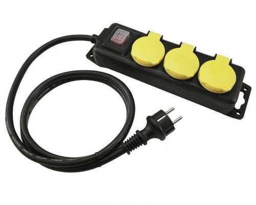 Удлинитель Eurolite Distributor 3-fold IP44 bk 5m - JCS.UA