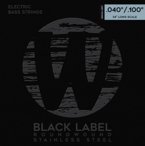 Струны WARWICK 40210 Black Label Medium Light 4-String (40-100) - JCS.UA