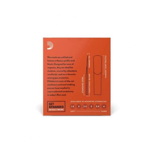 Трость для кларнета D'ADDARIO RCA1015 Rico - Bb Clarinet #1.5 (1шт) - JCS.UA фото 3