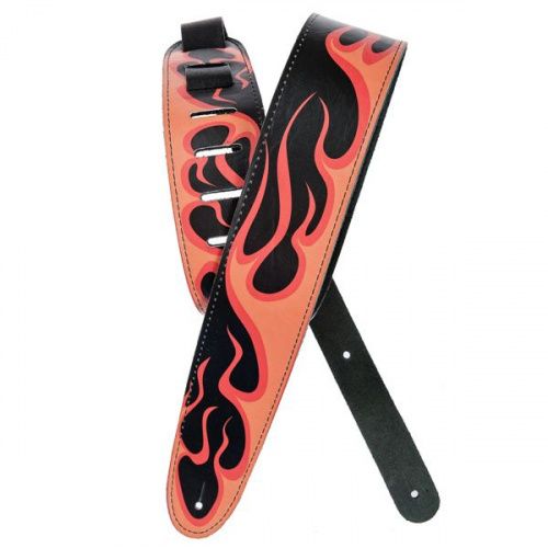 Гітарний ремінь PLANET WAVES PW25LHR04 Hot Rod Collection Leather Guitar Strap, Flame - JCS.UA