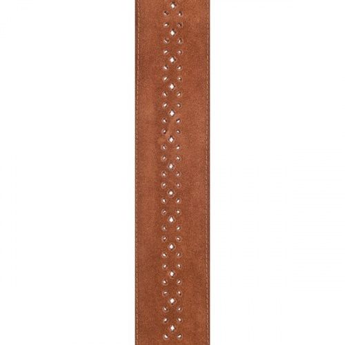 Гітарний ремінь PLANET WAVES PW25PRF04 Vented Leather Guitar Strap, Camel Suede Rosette - JCS.UA фото 2