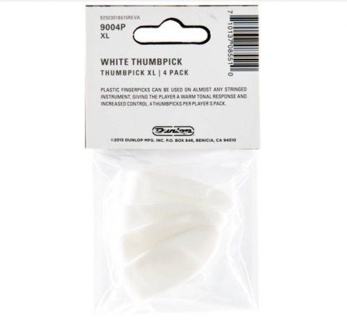 Медиаторы Dunlop Thumbpicks White Plastic Extra Large 9004R (12шт.) - JCS.UA фото 2
