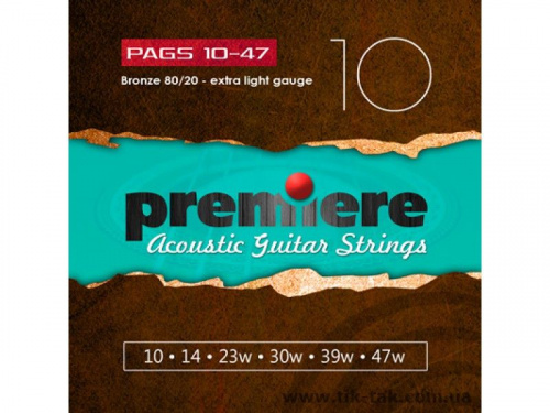 Струни для акустичної гітари PREMIERE STRINGS PAGS10-47 - JCS.UA
