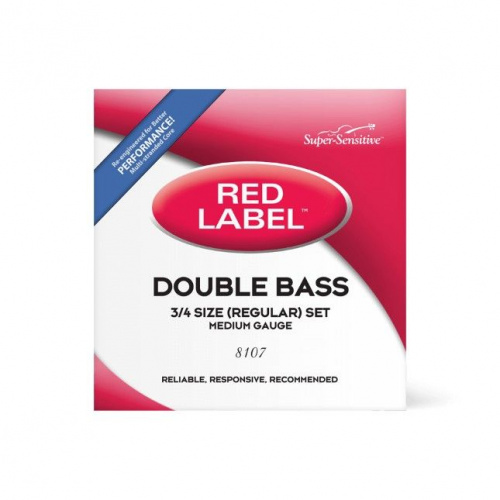 Набір струн для контрабасу DADDARIO 8107 3/4 Super Sensitive 8107 Red Label Double Bass String Set - 3/4 Size - JCS.UA
