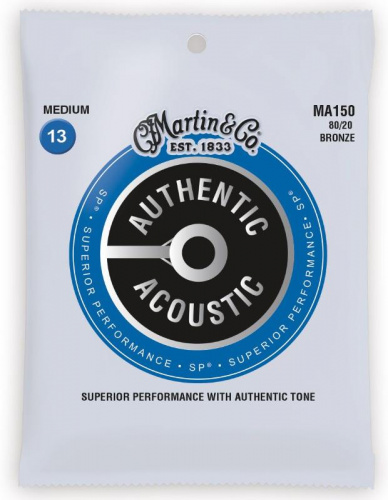 Струни MARTIN MA150 Authentic Acoustic SP 80/20 Bronze Medium (13-56) - JCS.UA