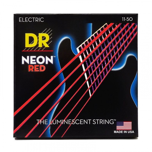 Струни DR STRINGS NRE-11 NEON RED ELECTRIC - HEAVY (11-50) - JCS.UA