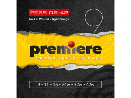 Струны для электрогитары PREMIERE STRINGS PEGS09-42 - JCS.UA