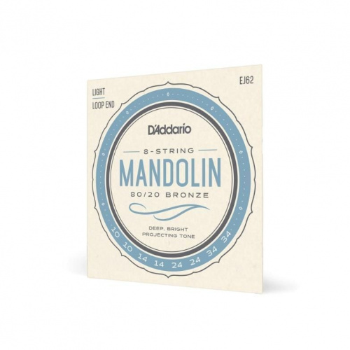 Струни для мандоліни DADDARIO EJ62 MANDOLIN 80/20 BRONZE LIGHT (10-34) - JCS.UA фото 2