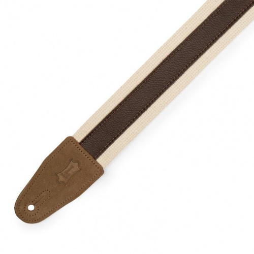 Ремінь LEVY'S MC2CG-NAT-DBR Cotton Combo Guitar Strap – Natural Cotton with Dark Brown Leather Strip - JCS.UA фото 2