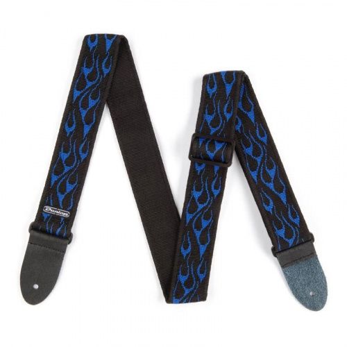 Гитарный ремень DUNLOP D3811BL CLASSIC FLAMBE BLUE STRAP - JCS.UA фото 2