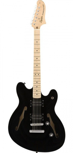 Гітара напівакустична SQUIER by FENDER AFFINITY SERIES STARCASTER MAPLE FINGERBOARD BLACK - JCS.UA
