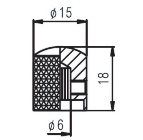 Ручка для потенціометра PAXPHIL NS152 BK MINI DOME METAL KNOB (BLACK) - JCS.UA фото 2