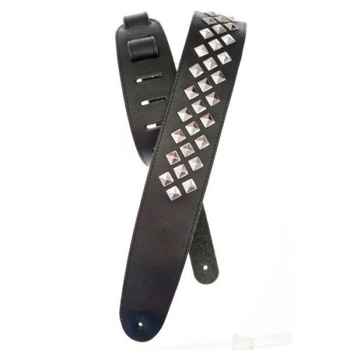 Гітарний ремінь PLANET WAVES PW25LGS01 Metal Collection Leather Guitar Strap, Diamond Stud - JCS.UA