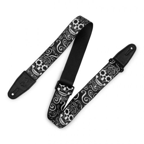 Ремінь LEVY'S MP2CAL-003 2″ Poly Calaca Guitar Strap – Skulls - JCS.UA