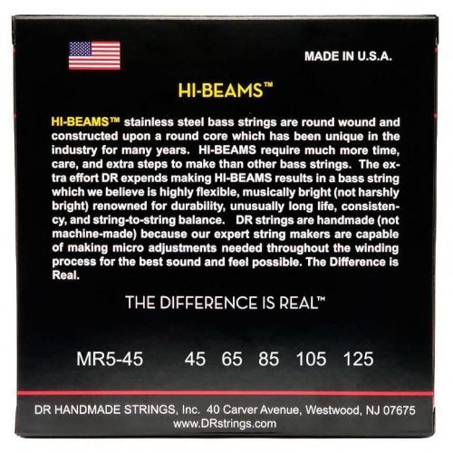 Струни DR STRINGS MR5-45 HI-BEAM BASS - MEDIUM - 5-STRING (45-125) - JCS.UA фото 2