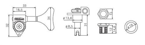 Кілки для бас-гітари PAXPHIL WJB750 2+2 CR - JCS.UA фото 3