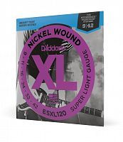 Струны D'ADDARIO ESXL120 XL NICKEL WOUND SUPER LIGHT DOUBLE BALL END (09-42) - JCS.UA