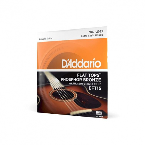 Струны для акустической гитары DADDARIO EFT15 FLAT TOPS PHOSPHOR BRONZE EXTRA LIGHT (10-47) - JCS.UA фото 2