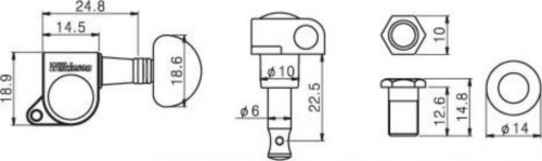Колки для электрогитары PAXPHIL WJ703M 6-in-line BK - JCS.UA фото 2