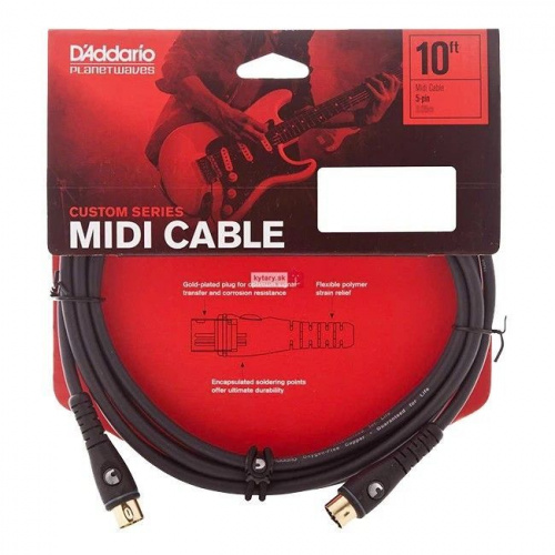 Миди-кабель DADDARIO PW-MD-10 Custom Series MIDI Cable (3m) - JCS.UA фото 3
