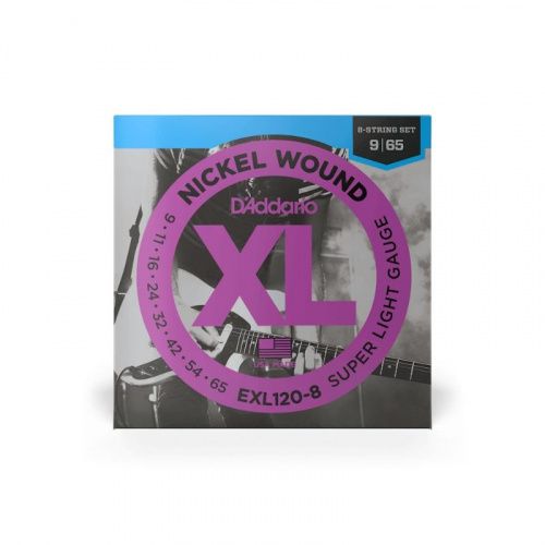 Струны D'ADDARIO EXL120-8 XL NICKEL WOUND 8-STRING SUPER LIGHT (09-65) - JCS.UA фото 2