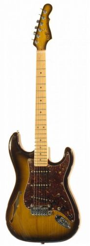 Електрогітара G & L S500 Semi-Hollow (2-Tone Sunburst, maple, 3-ply Tortoise Shell). №CLF51045 Made in USA - JCS.UA