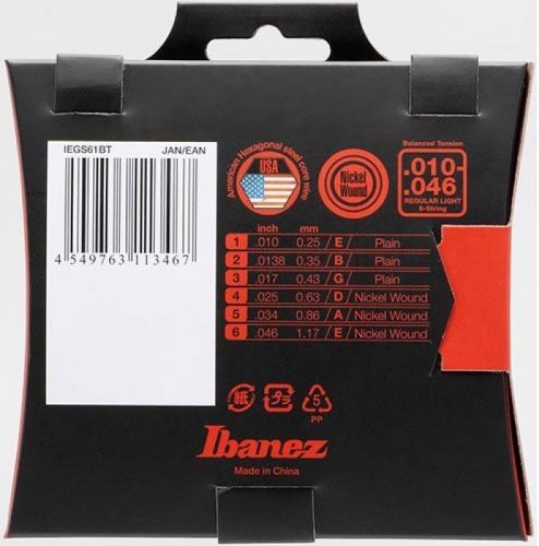Струни для електрогітар IBANEZ IEGS61BT ELECTRIC GUITARS STRING 10-46 - JCS.UA фото 2